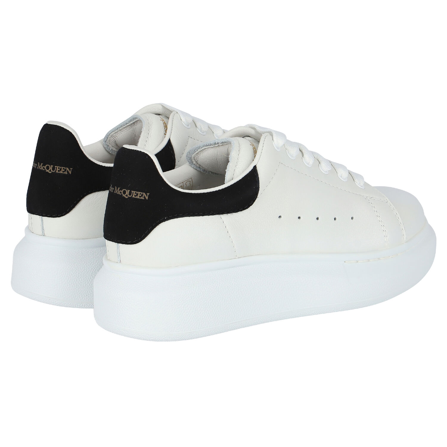 White & Black Logo Trainers, 2, hi-res