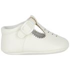 White Leather Pre Walker Shoes, 1, hi-res