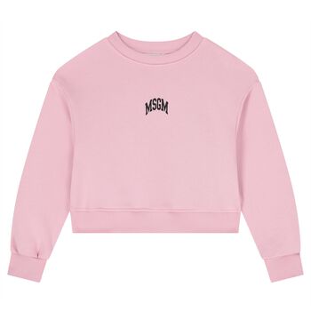Girls Pink Logo Fleece Sweatshirt
