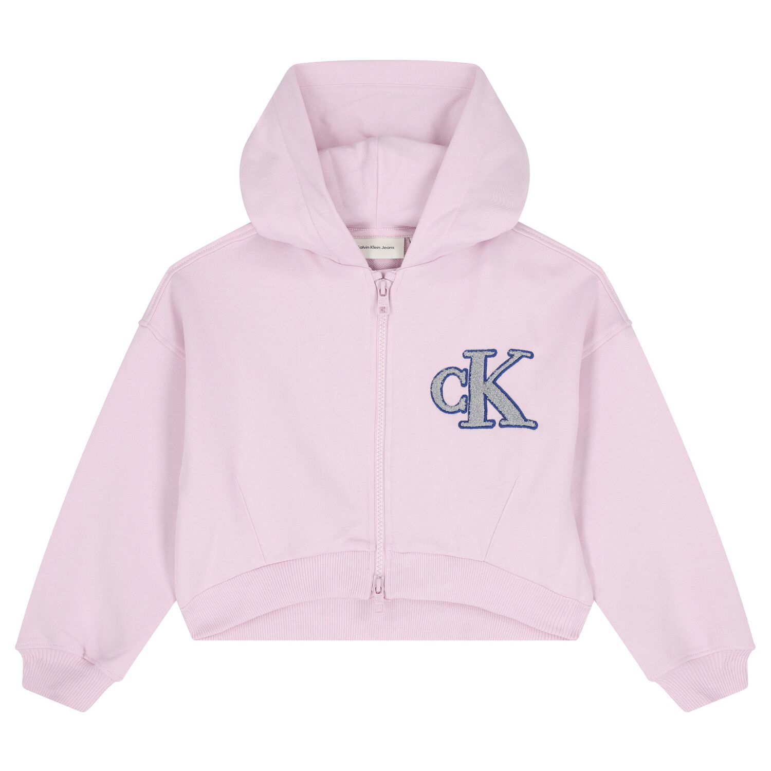 Girls Pink Logo Hooded Zip Up Top, 2, hi-res