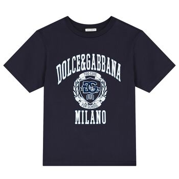 Boys Navy Blue Varsity Logo T-Shirt
