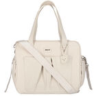 Beige Faux Leather Baby Changing Bag, 1, hi-res