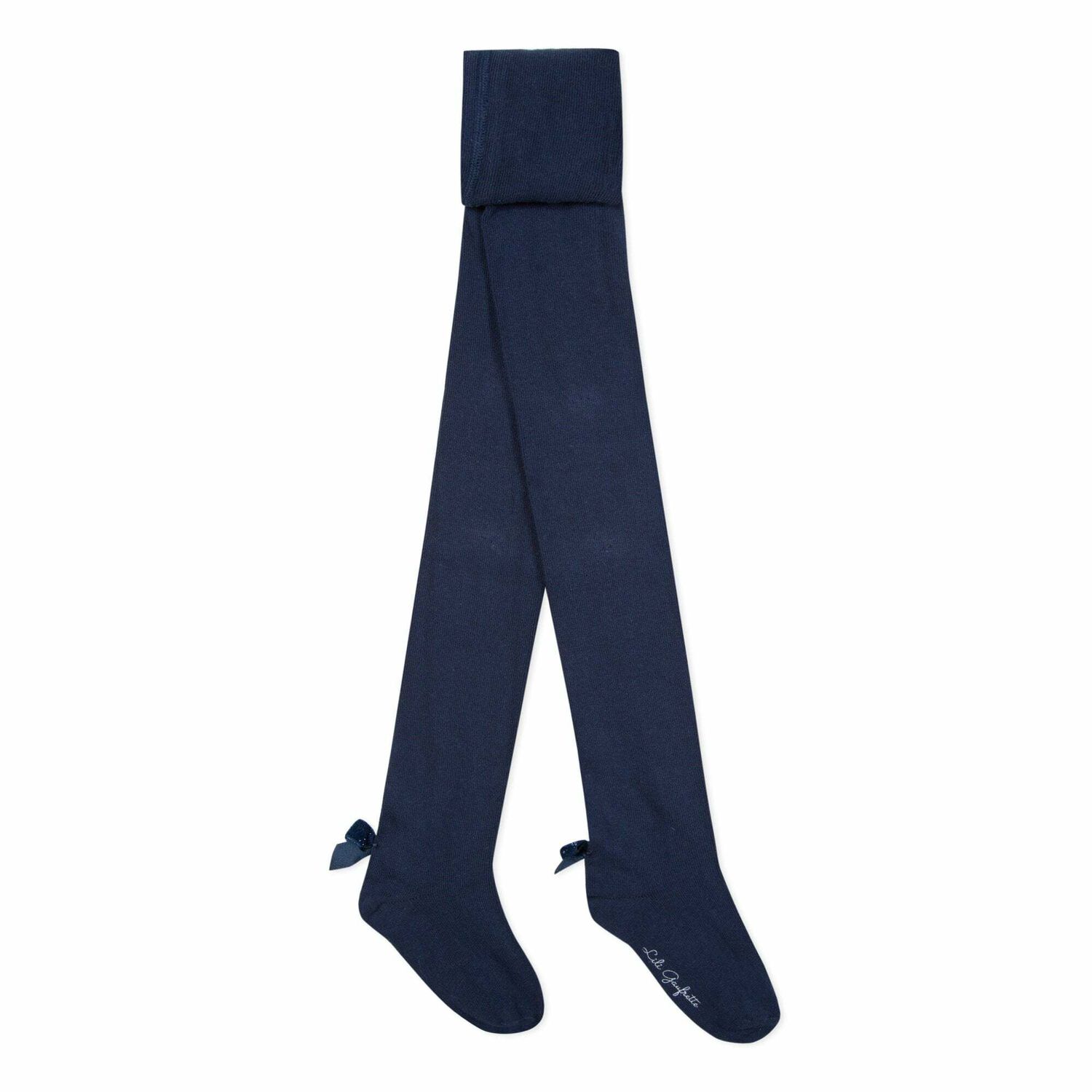 Girls Navy Cotton Tights, 1, hi-res