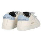 Ivory & Blue Leather Baby Pre Walker Shoes Set, 1, hi-res