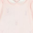 Baby Girls Pink Embroidered Bunnies Babygrow Set, 1, hi-res
