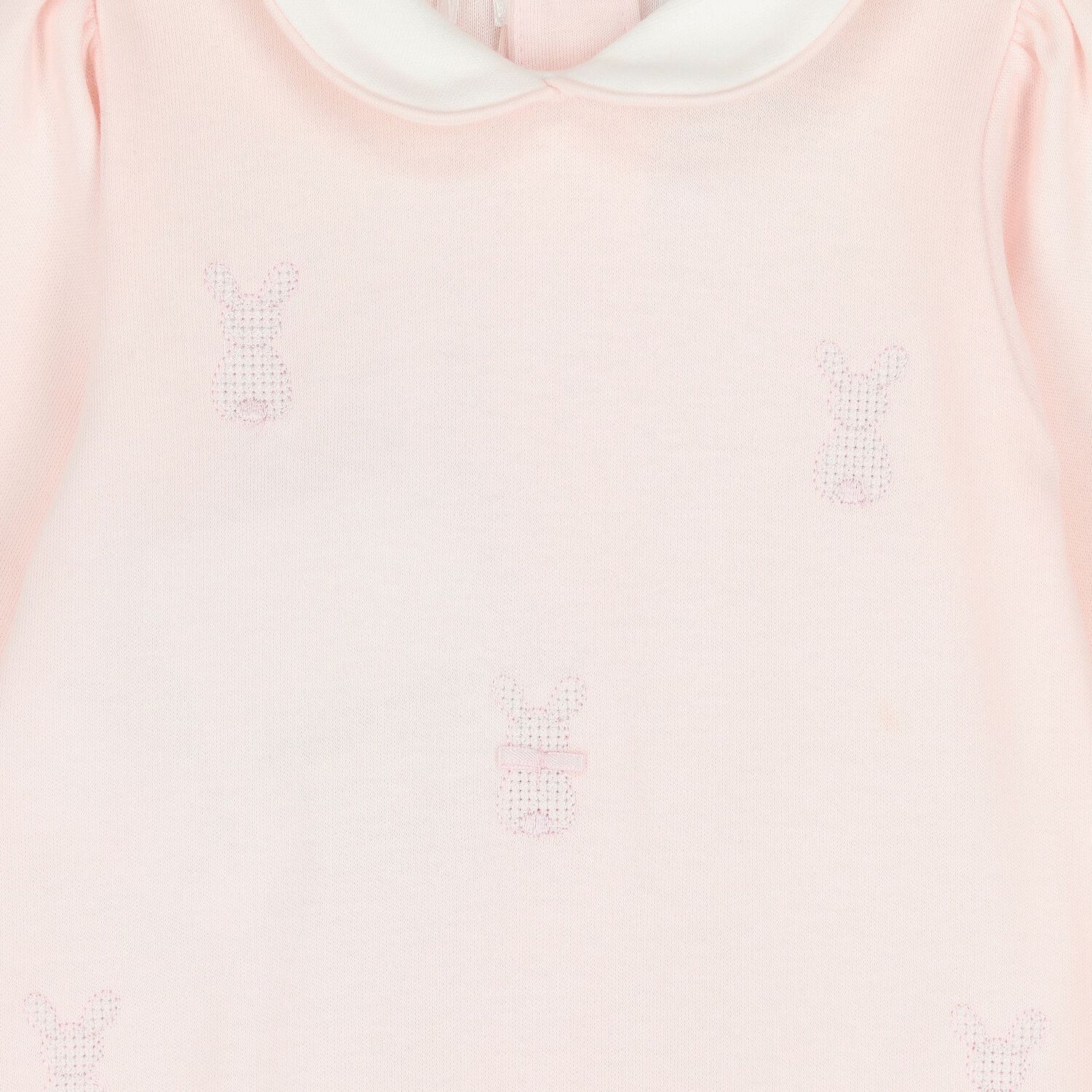 Baby Girls Pink Embroidered Bunnies Babygrow Set, 1, hi-res image number null