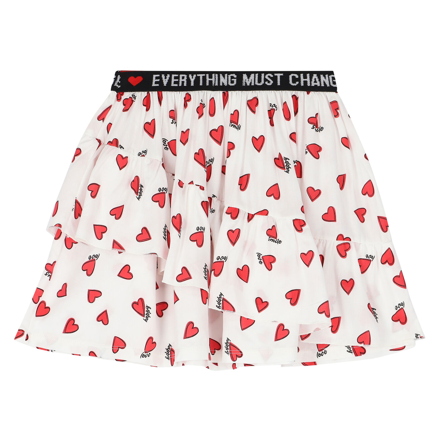 Girls Red & White Heart Skirt Set, 1, hi-res image number null
