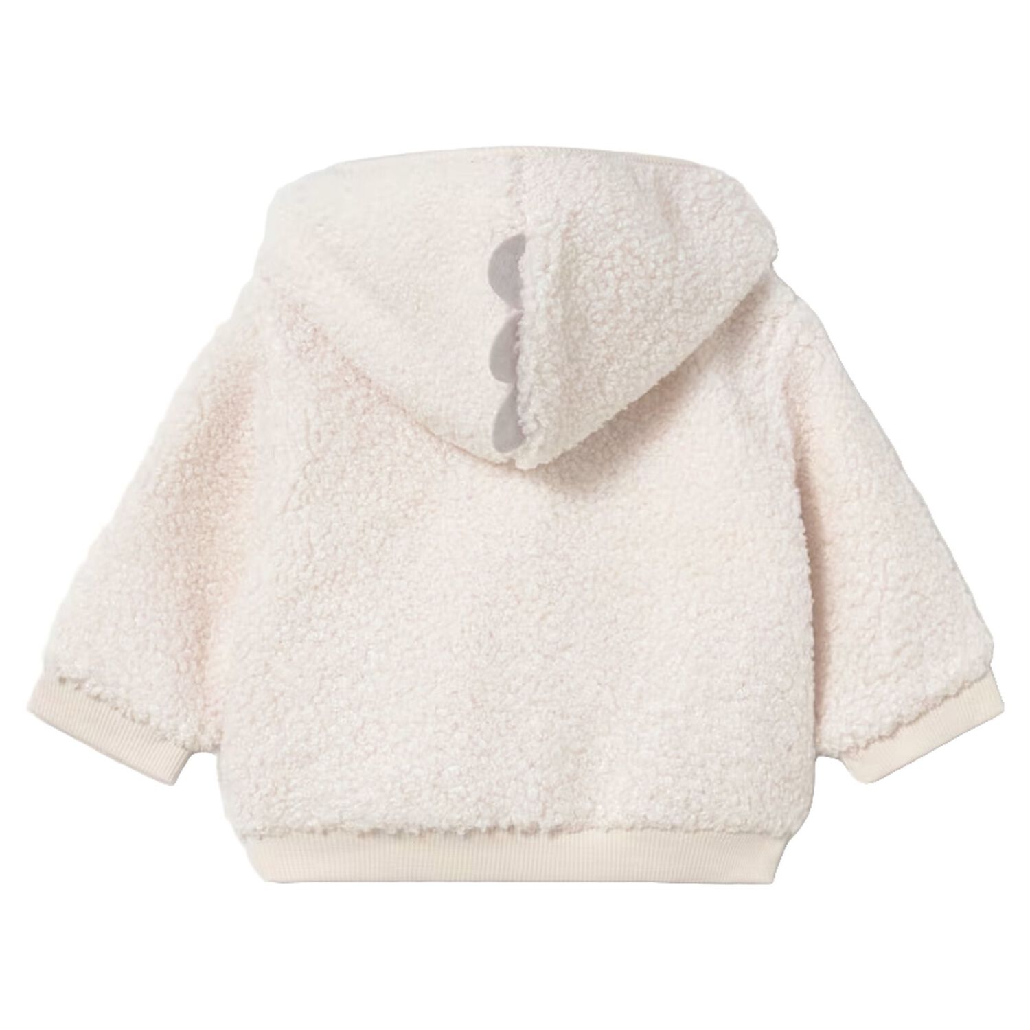 Baby Boys Ivory Fur Zip Up Hooded Top, 1, hi-res