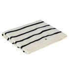 Ivory & Black Striped Knitted Blanket, 1, hi-res