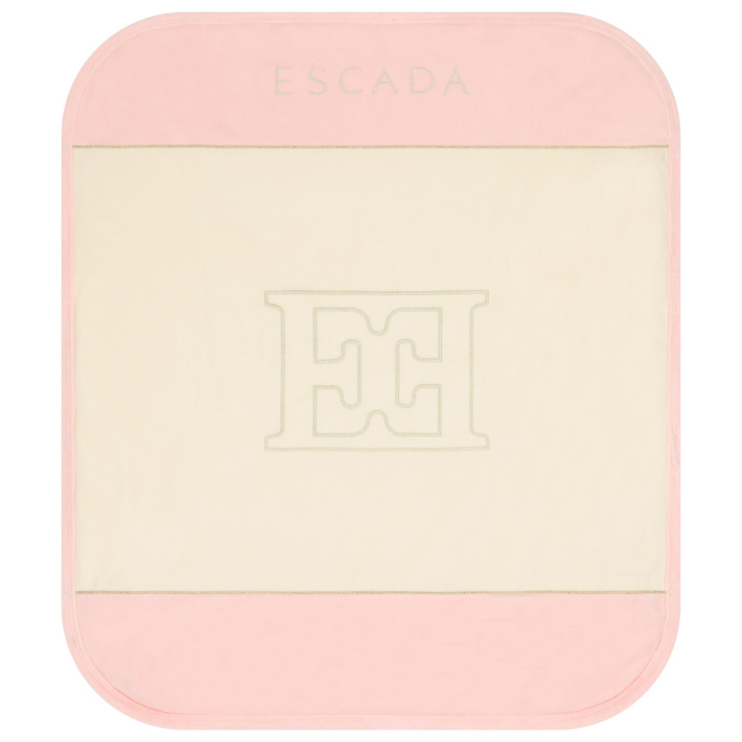 Baby Girls Ivory & Pink Logo Blanket, 1, hi-res
