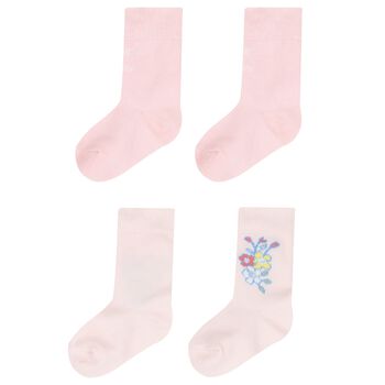 Baby Girls Pink Logo Socks ( 2-Pack )