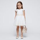 Girls Ivory Embroidered Dress, 1, hi-res