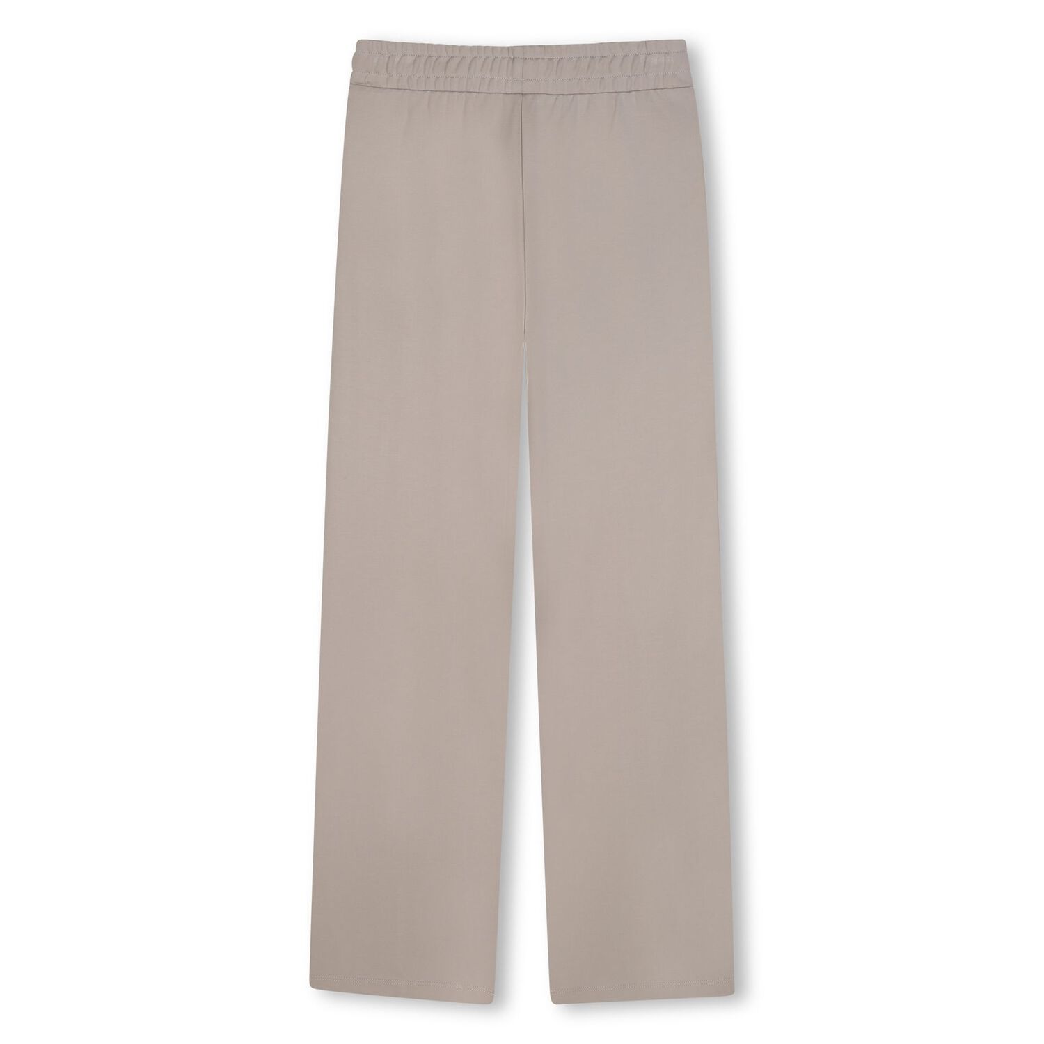 Girls Beige Embellished Logo Trousers, 1, hi-res