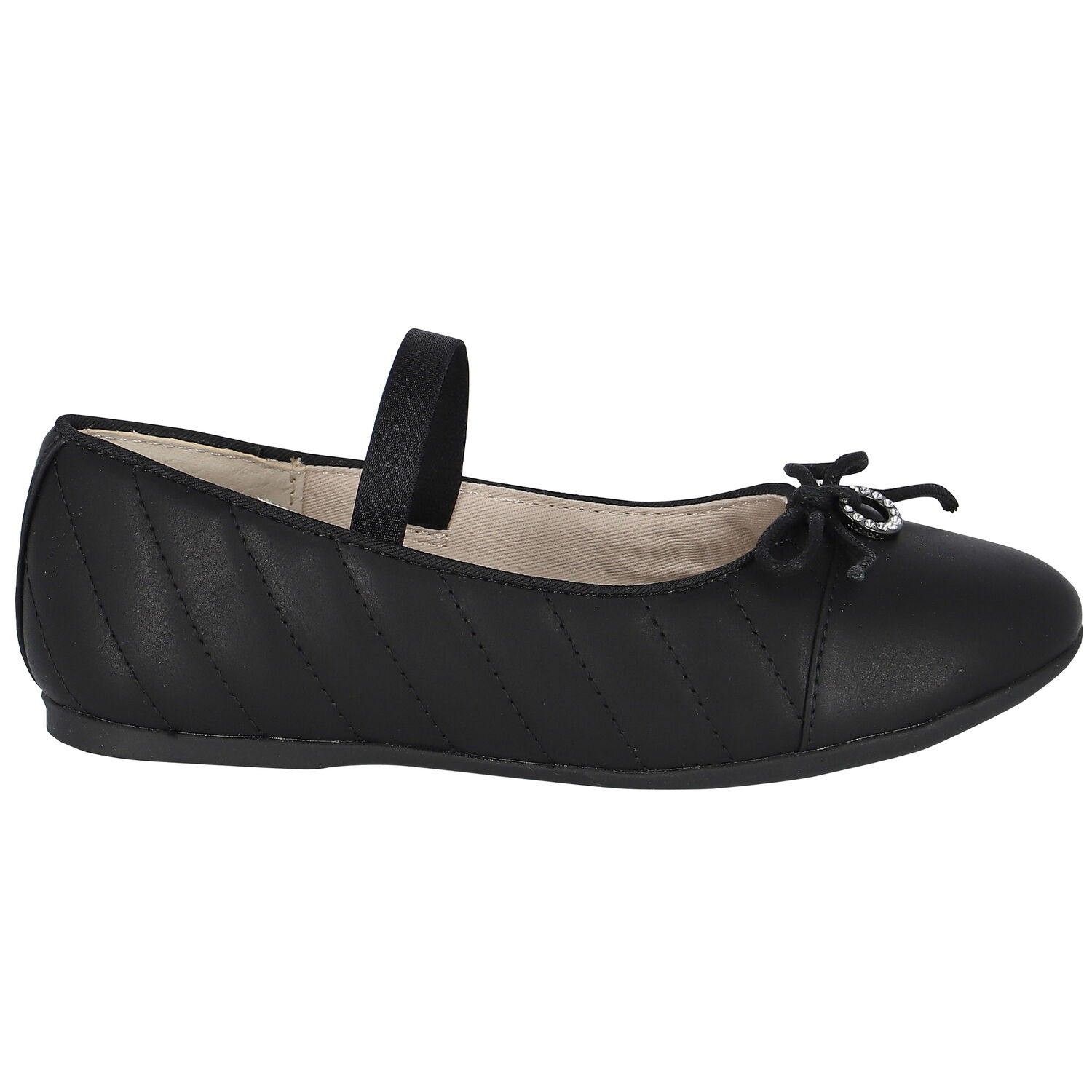 Girls Black Ballerina Shoes, 1, hi-res