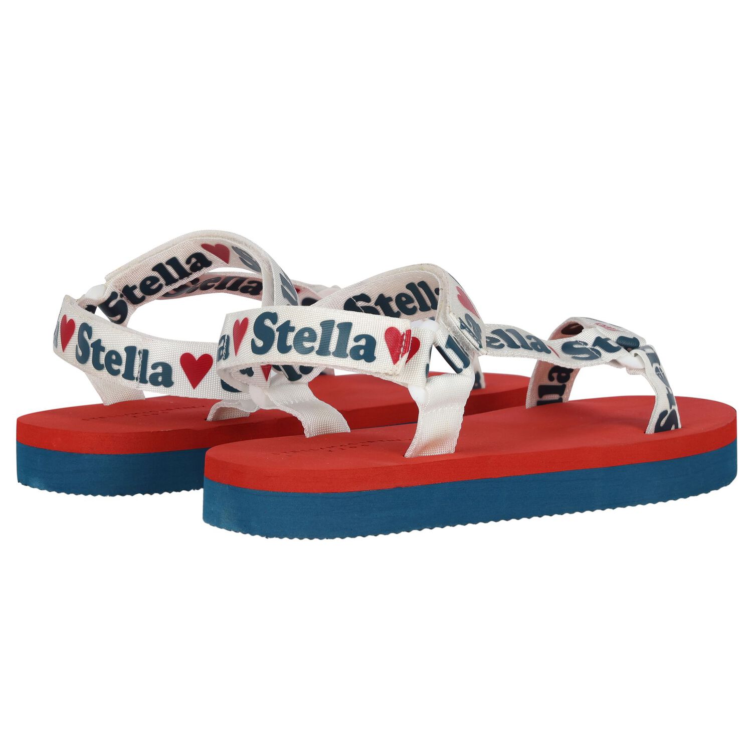 Girls Red & Blue Logo Sandals, 1, hi-res image number null