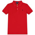 Boys Red Logo Polo Shirt, 1, hi-res