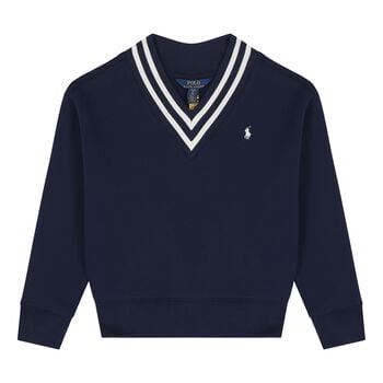 Girls Navy Blue Logo Sweatshirt