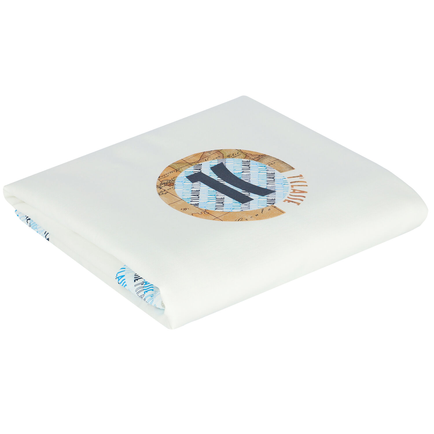 Baby Boys Ivory & Blue Logo Blanket, 1, hi-res