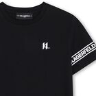 Boys Mini Me Black Logo T-Shirt, 2, hi-res
