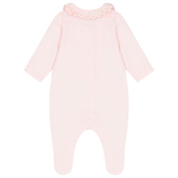 Baby Girls Pink Cotton Babygrow
