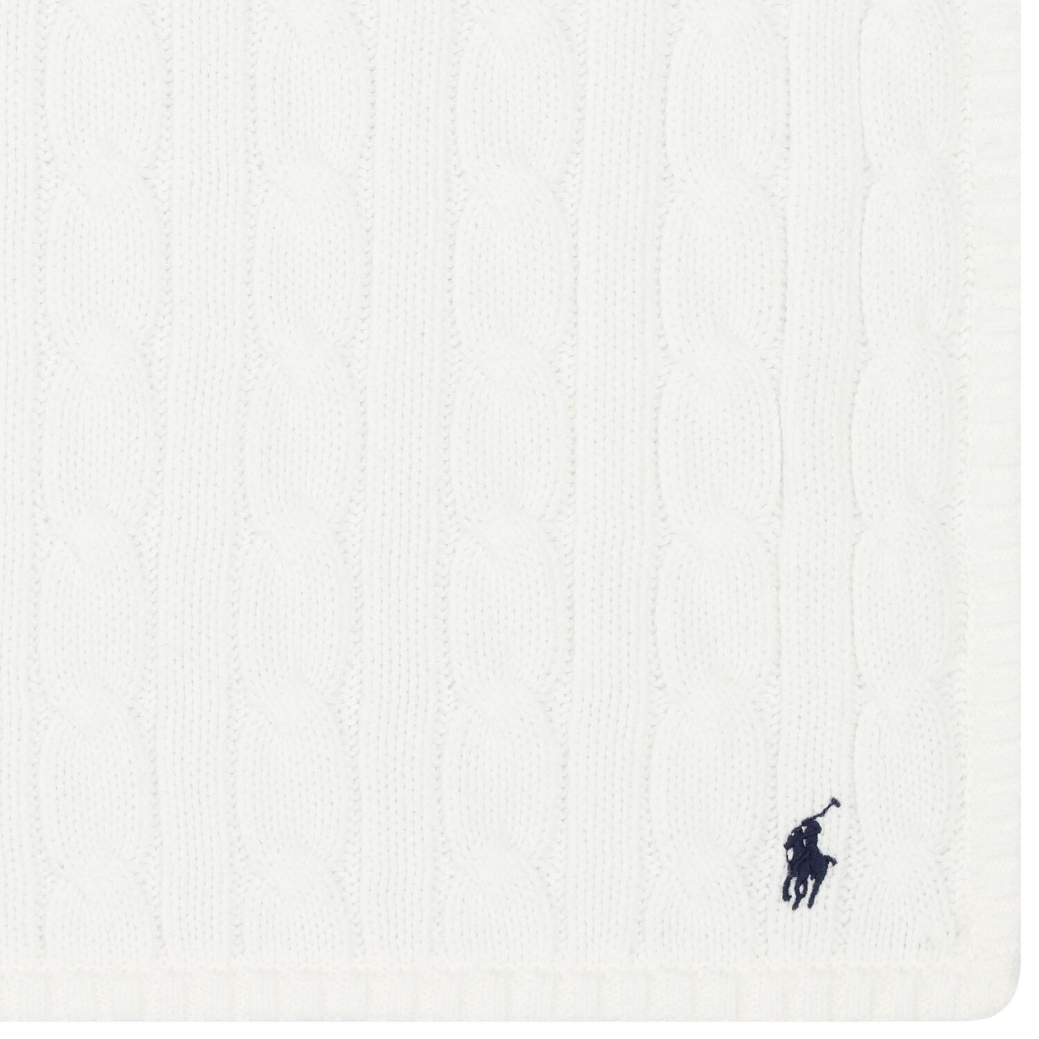 Ivory Logo Knitted Baby Blanket, 1, hi-res