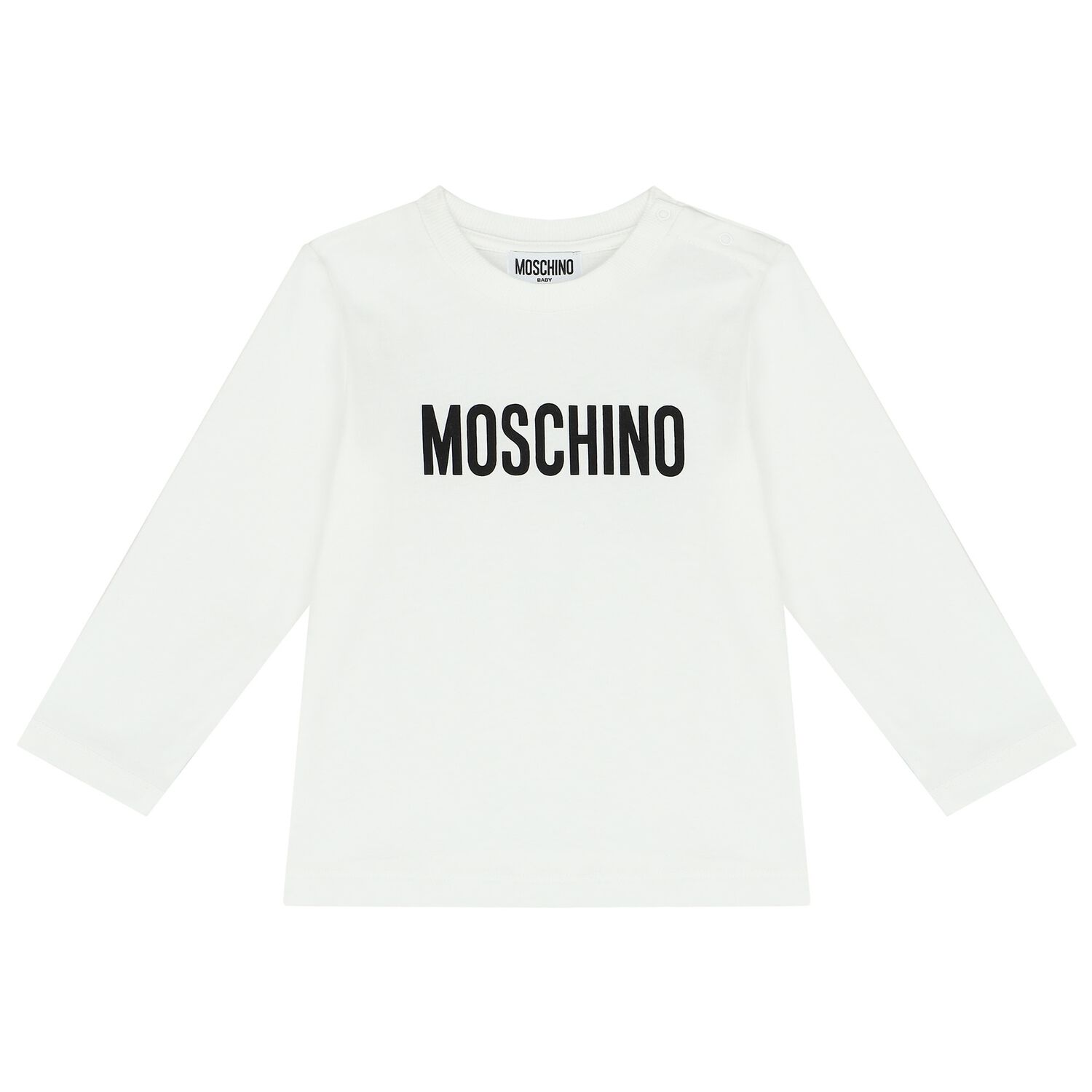 Younger White Logo Long Sleeve Top, 1, hi-res