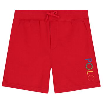 Boys Red Logo Shorts