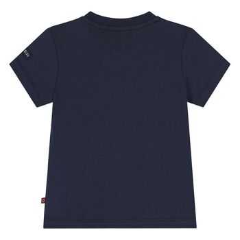 Younger Boys Navy Blue Logo T-Shirt
