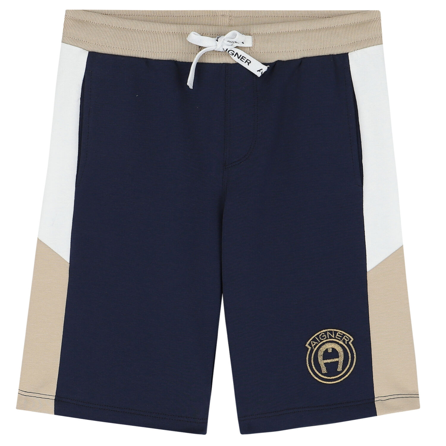 Boys Navy Logo Shorts, 1, hi-res