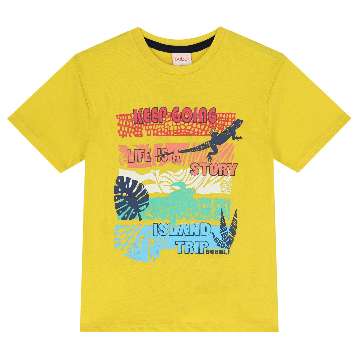 Boys Yellow Animals T-Shirt, 1, hi-res