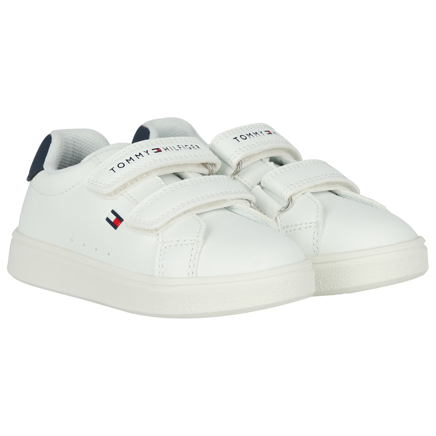 Boys White Logo Trainers, 1, hi-res