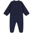 Navy & Gold Logo Babygrow, 2, hi-res