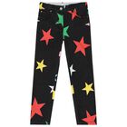 Girls Black Stars Denim Jeans, 1, hi-res