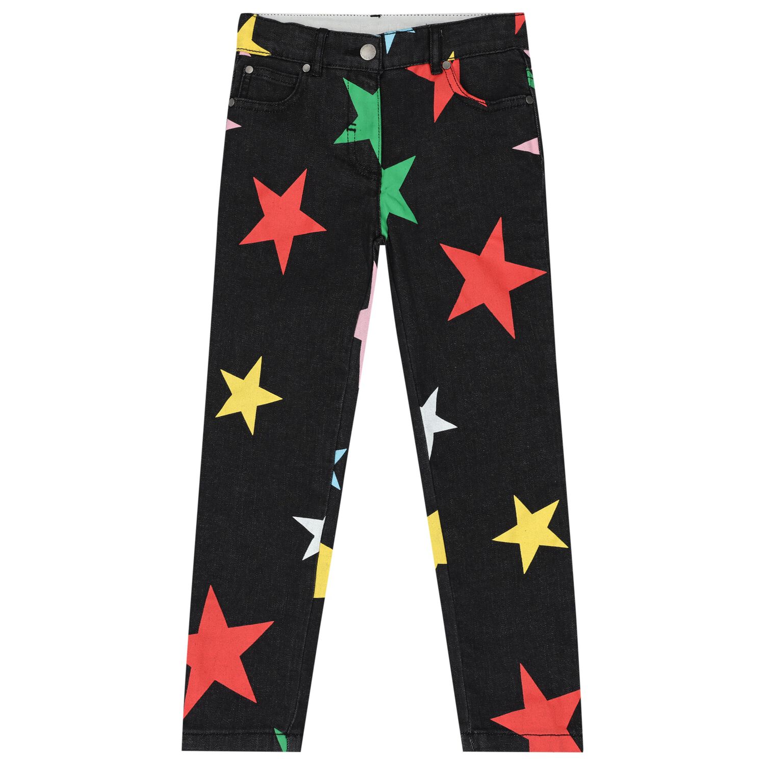 Girls Black Stars Denim Jeans, 1, hi-res image number null