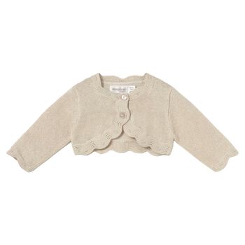 Baby Girls Beige Knitted Cardigan 