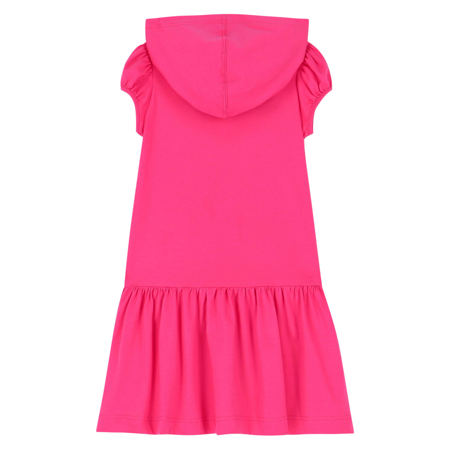 Girls Pink Logo Hooded Dress, 1, hi-res