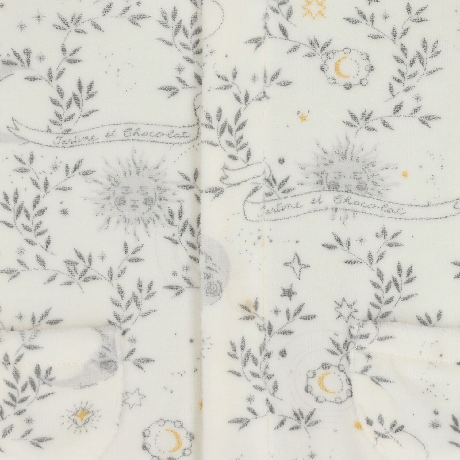 Ivory Star Velour Babygrow, 1, hi-res