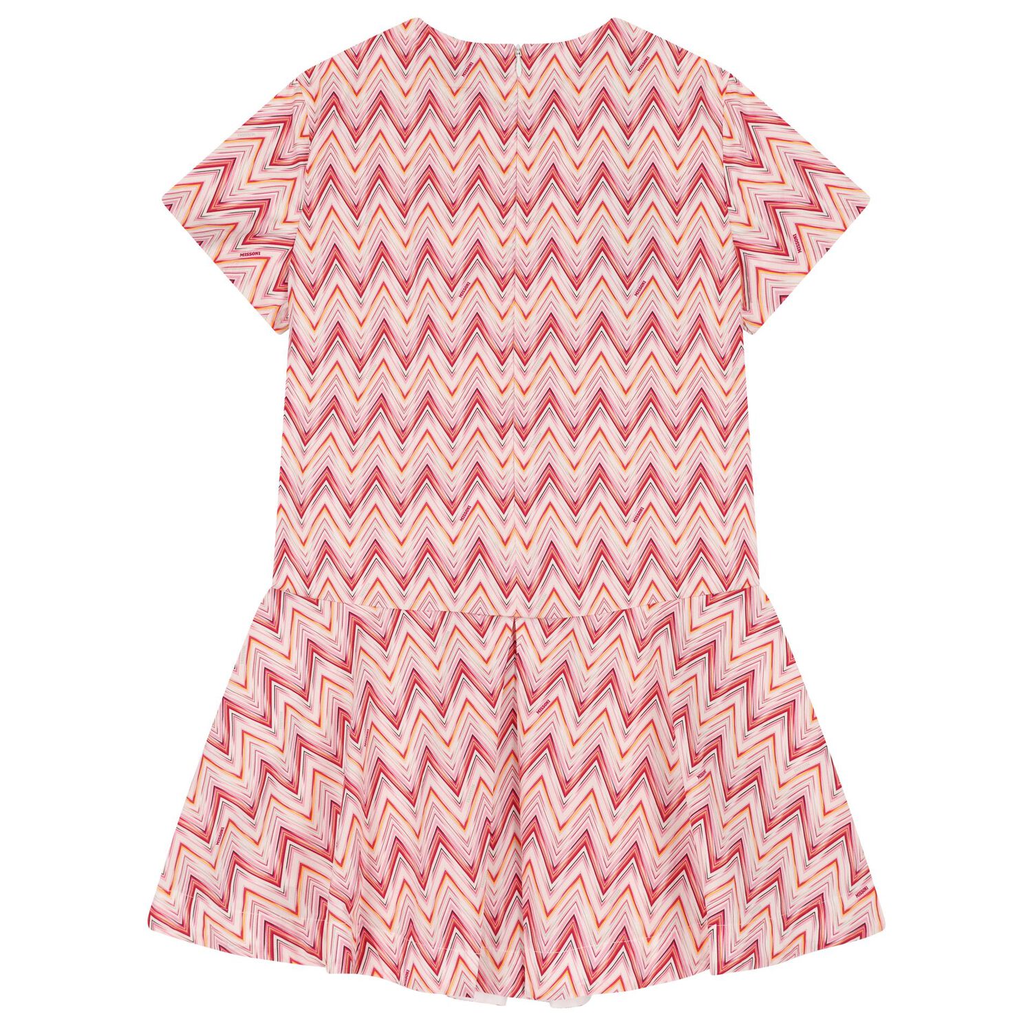 Girls Pink Zig Zag Dress, 1, hi-res