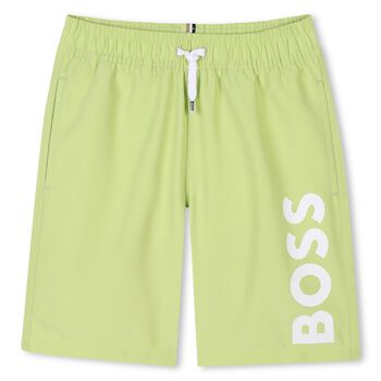 Boys Green Logo Swim Shorts