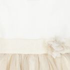 Girls Ivory & Gold Tulle Dress, 1, hi-res