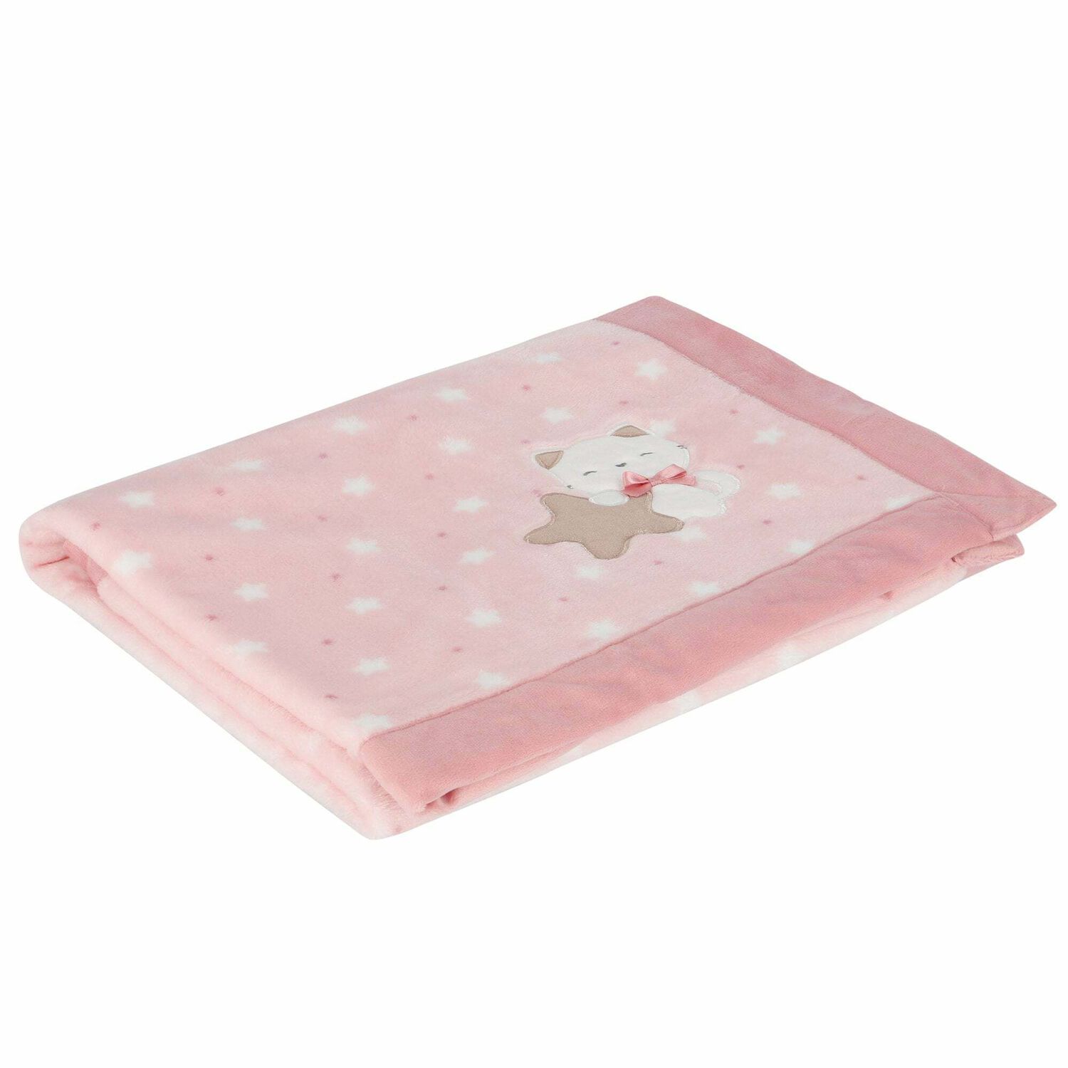 Baby Girls Pink Cat Blanket, 1, hi-res image number null