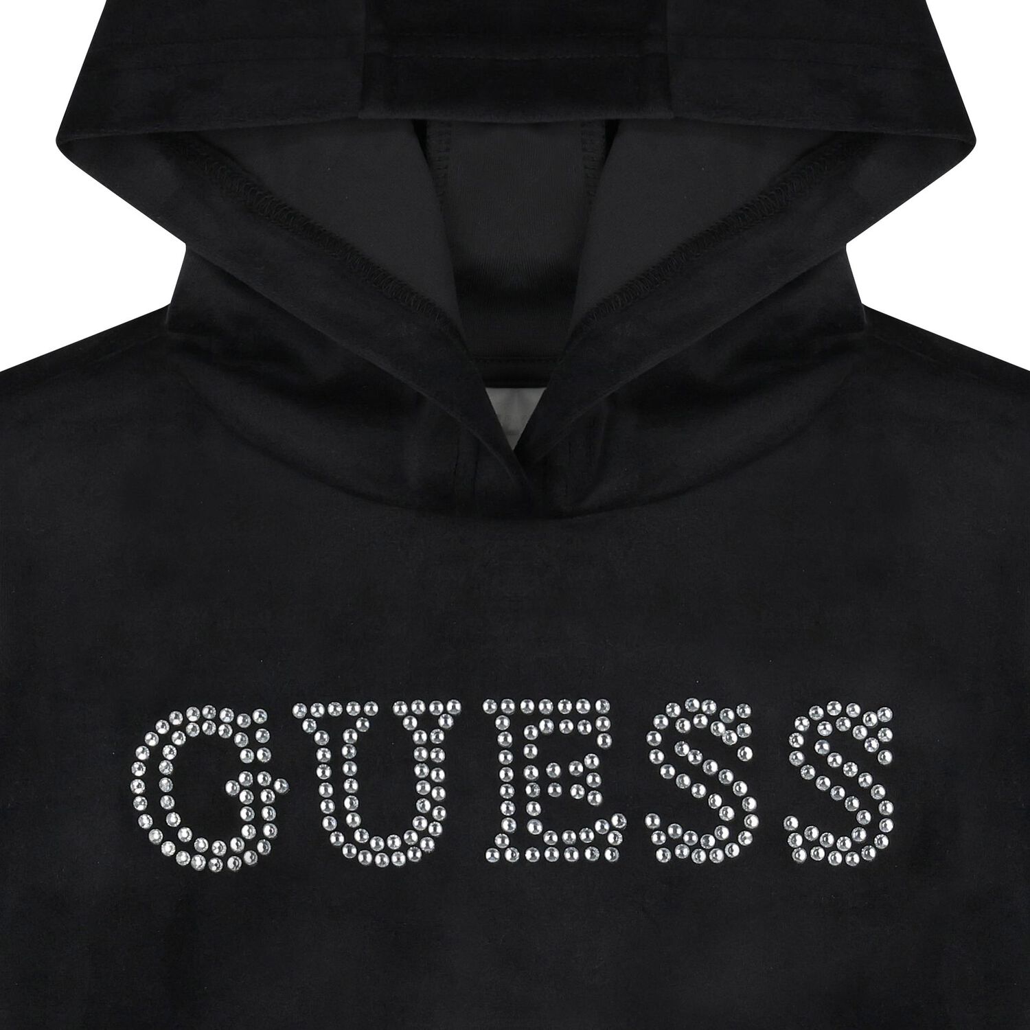Girls Black Logo Hooded Top, 2, hi-res image number null