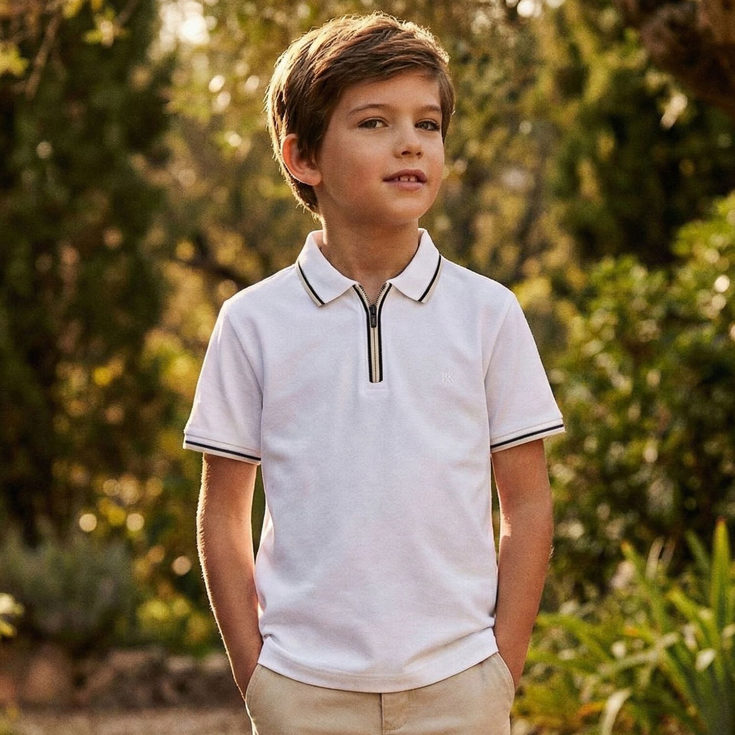 Boys White Polo Shirt, 1, hi-res