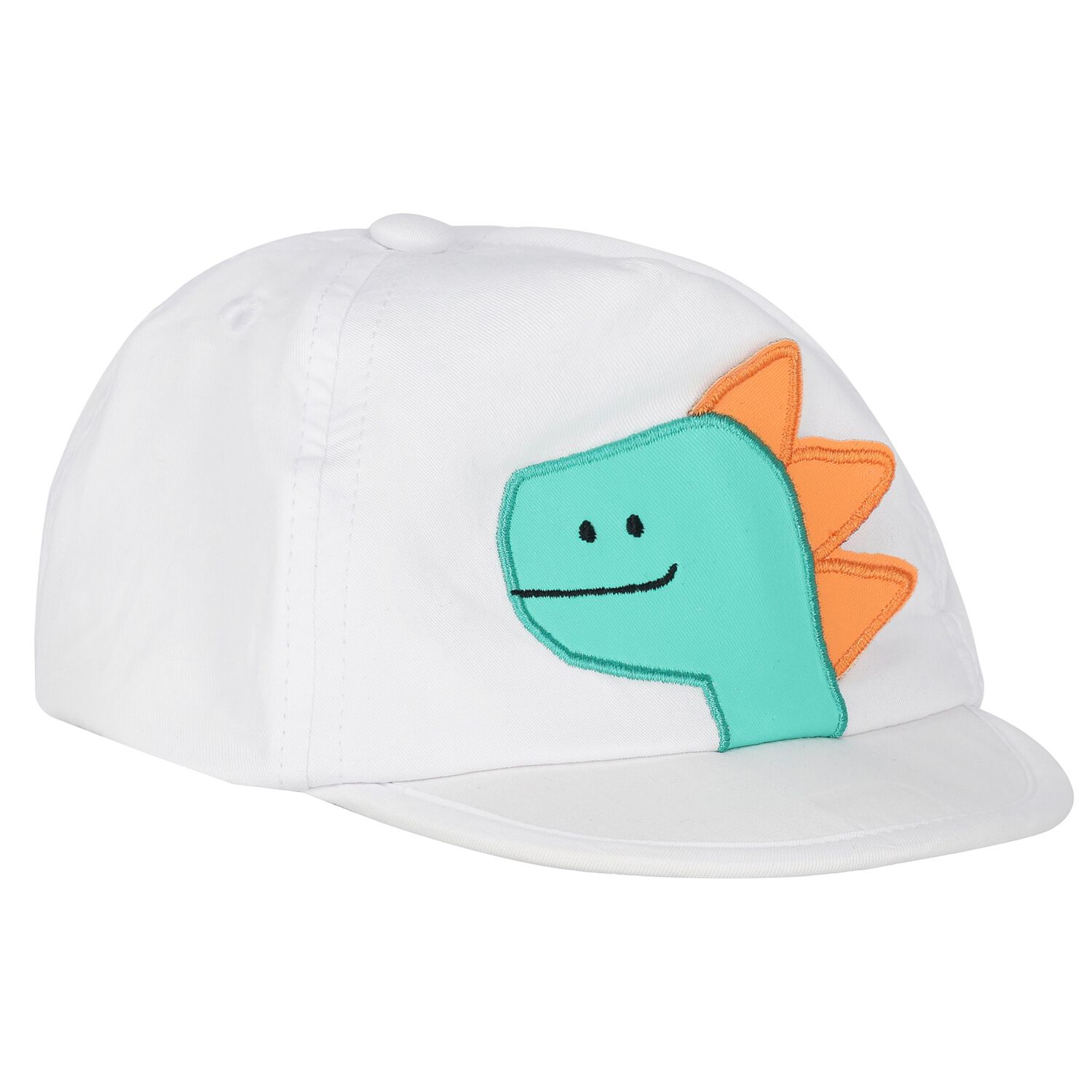 Baby Boys White Dinasaur Cap, 3, hi-res image number null