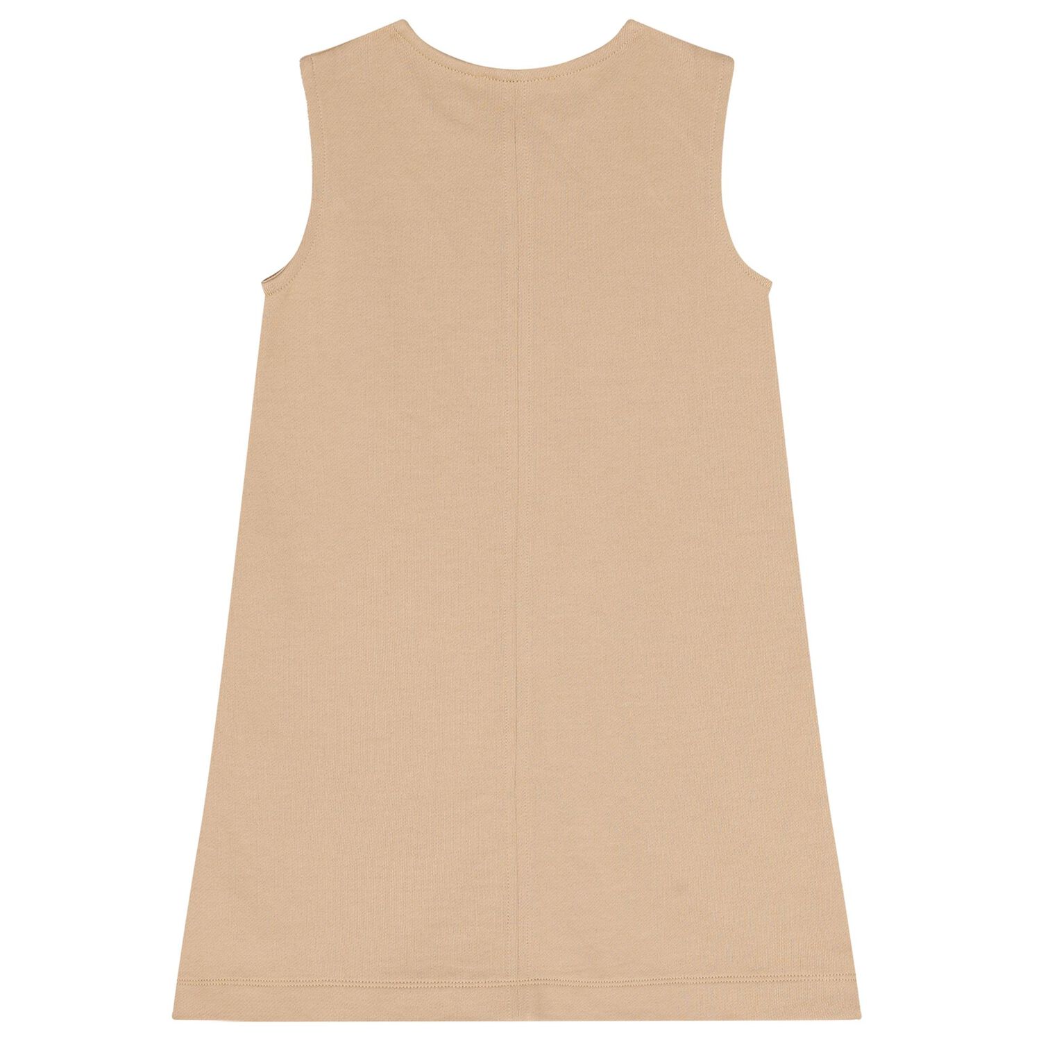 Girls Beige Logo Dress, 1, hi-res
