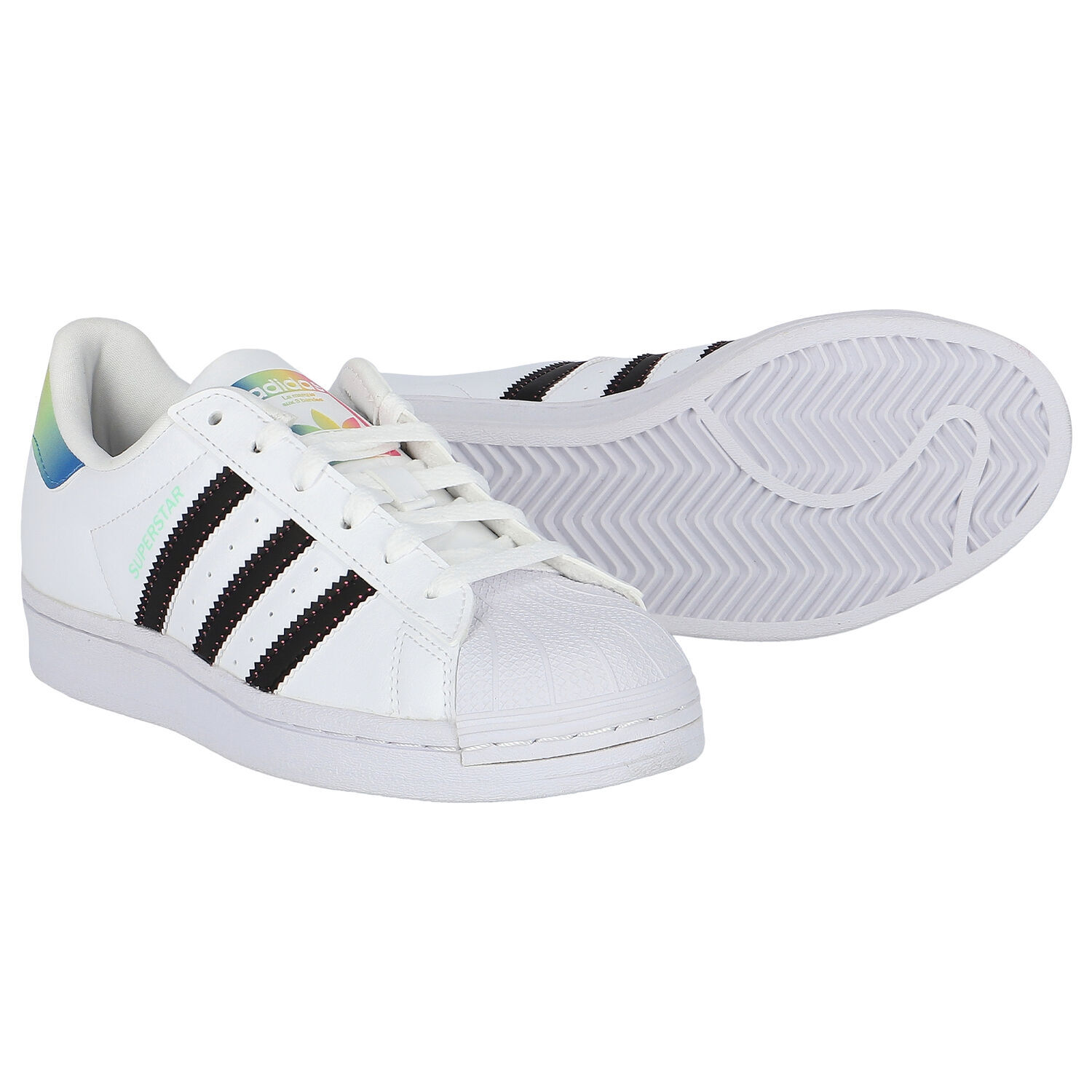 Girls White Superstar J Trainers, 1, hi-res