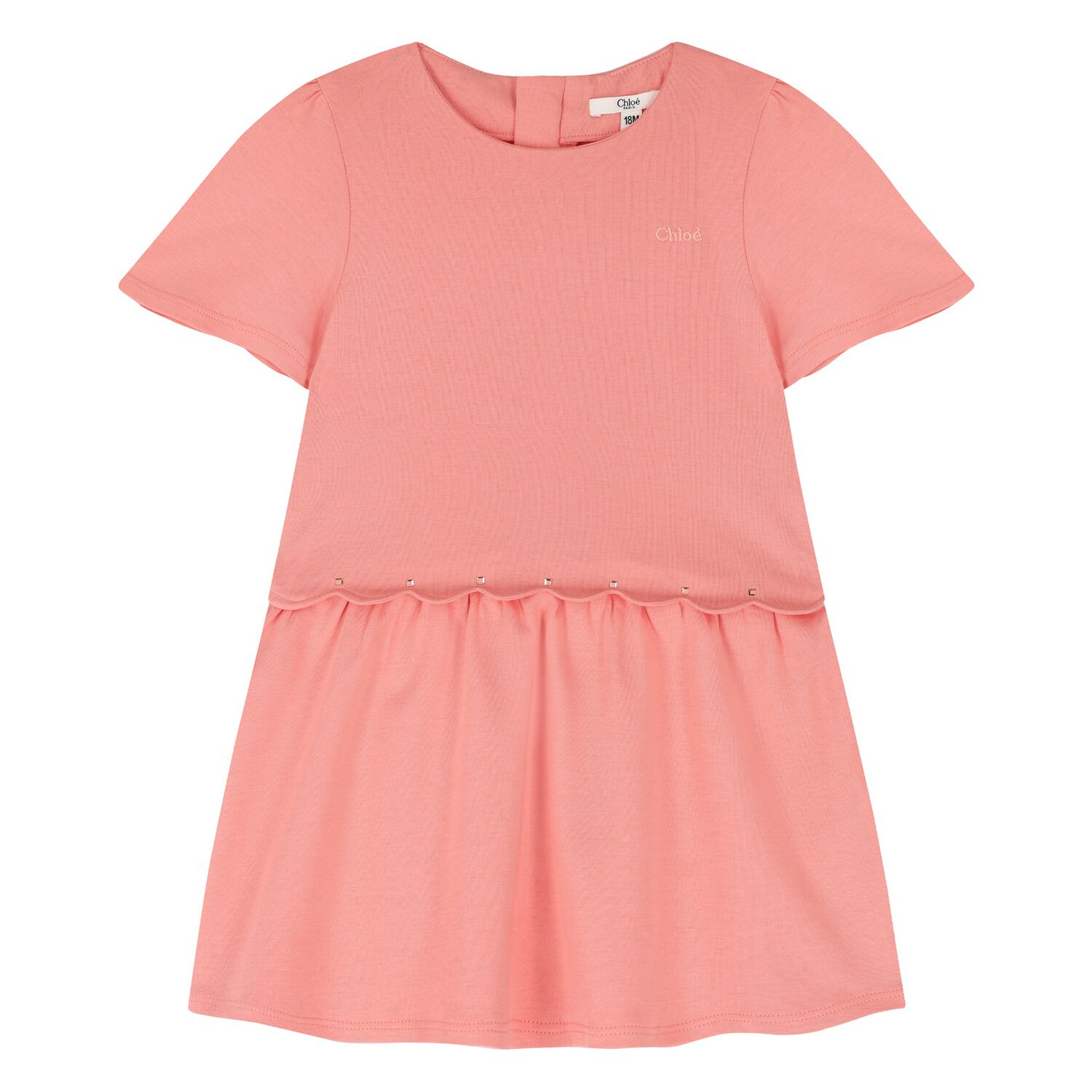 Younger Girls Pink Logo Dress, 2, hi-res