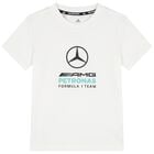 Boys White Mercedes Logo T-Shirt, 1, hi-res
