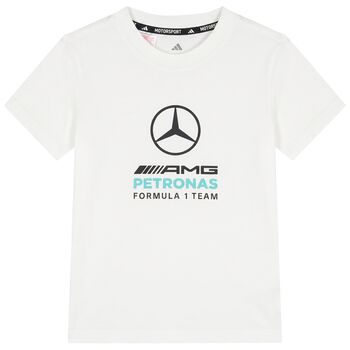 Boys White Mercedes Logo T-Shirt