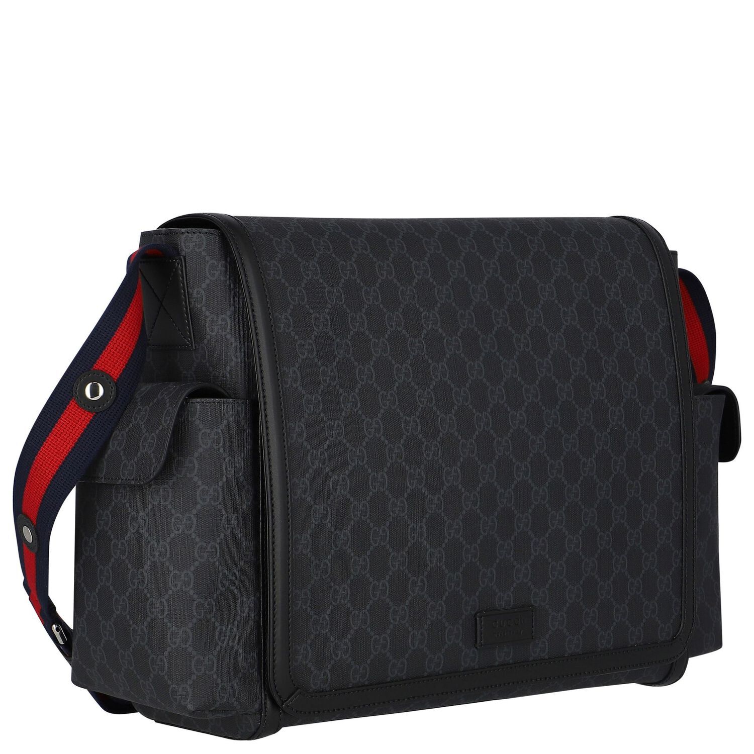 Black GG Supreme Baby Changing Bag, 1, hi-res image number null